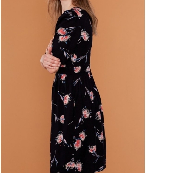 Emily& Fin Heather Retro Pom Pom Gloral A Line Semi Tailored Dress Size 8 - Picture 3 of 12